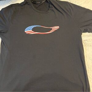 Oakley Black Tee with American Flag Logo